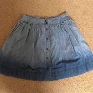 Francesca’s Ombre Button Down Jean Skirt